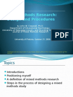 Mixed Methods Research Design and Procedures 