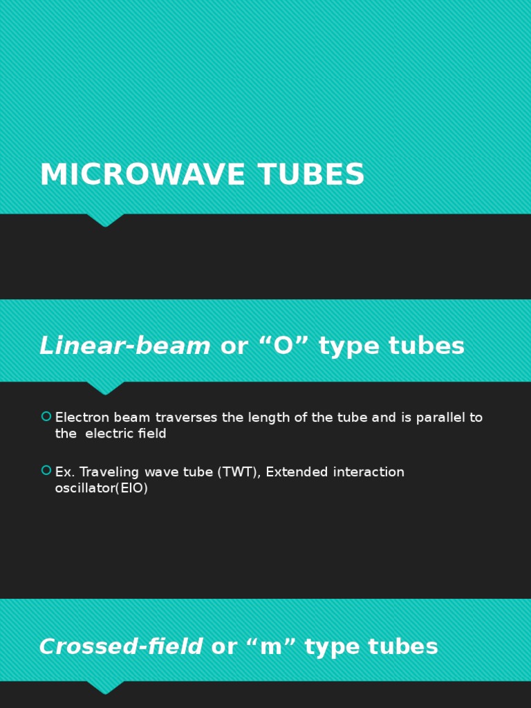 Different Types of Microwave Tubes PDF Amplifier Wireless