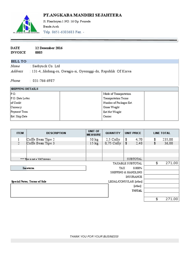 Business Proforma Invoice Template Invoice Services (Economics)