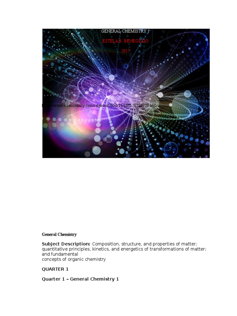 Lesson 1 Pptx General Chemistry Grade 11 And 12 Pptx