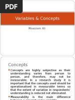 Variables & Concepts: Moazzam Ali