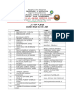 List of Pupils Grade Five-Gemelina: Vicente P. Villanueva Memorial School