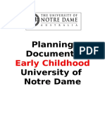 Planning Documents University of Notre Dame: Early Childhood