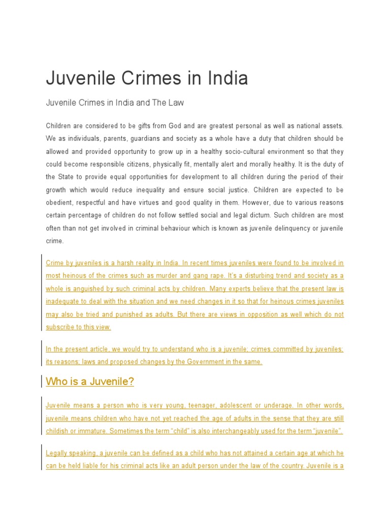 Causes and Solutions of Juvenile Delinquency | PDF | Juvenile ...