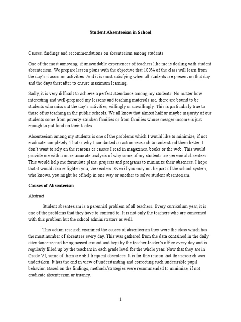 Research paper about absenteeism of students in the philippines picture