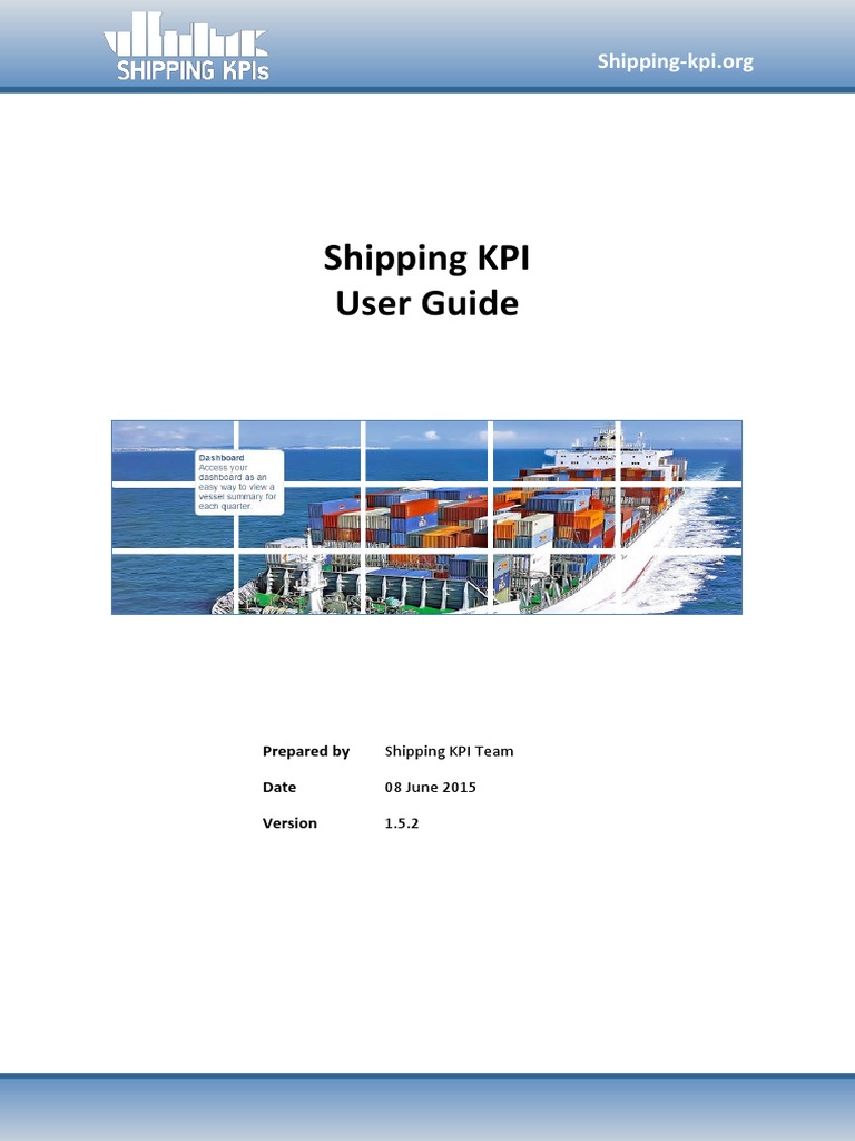 Shipping KPI User Guide Prepared by Date PDF Comma Separated
