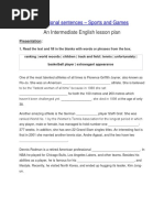 Conditional Sentences - 2nd and 3rd English Lesson Plan B1 - Sports and Games