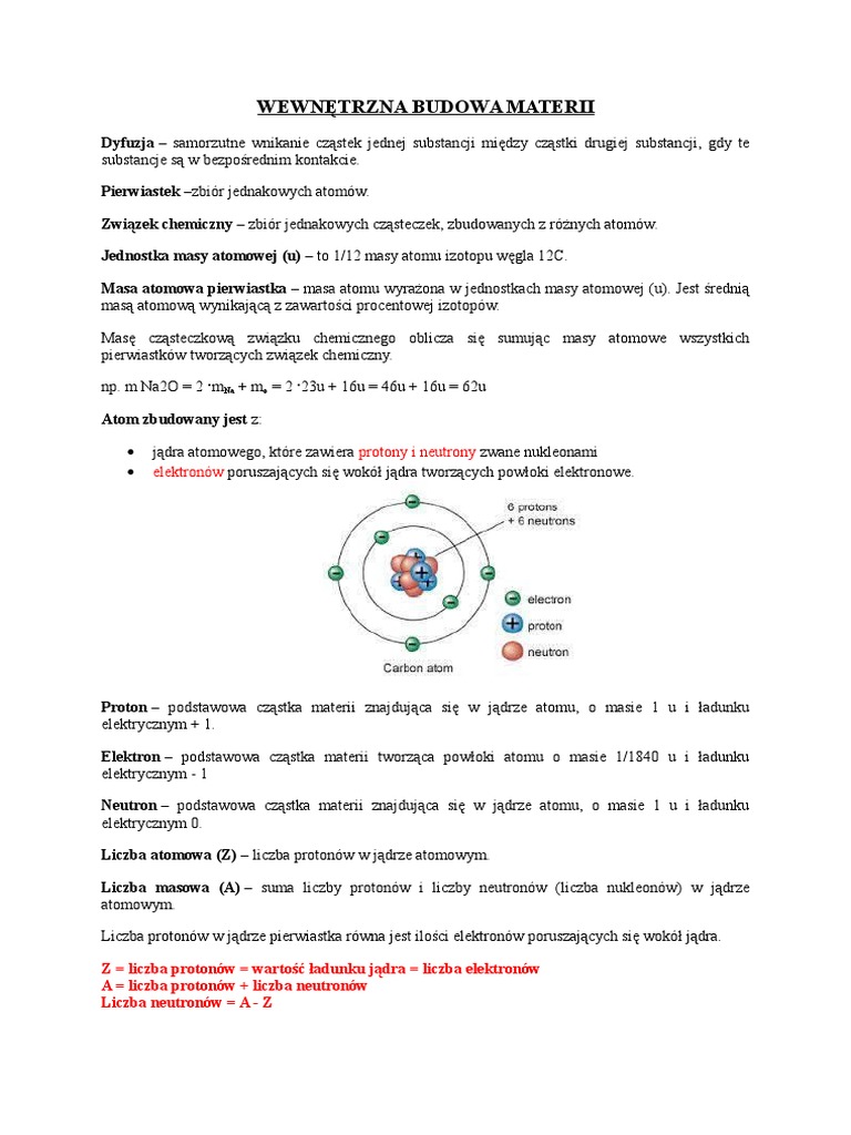 Wewnętrzna Budowa Materii Sprawdzian Nowa Era Grupa Cid