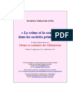 Malinowski - 1933 - Le Crime Et La Coutume Dans Les Sociétés Primitives PDF