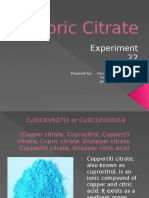 Experiment 22 - Cupric Citrate