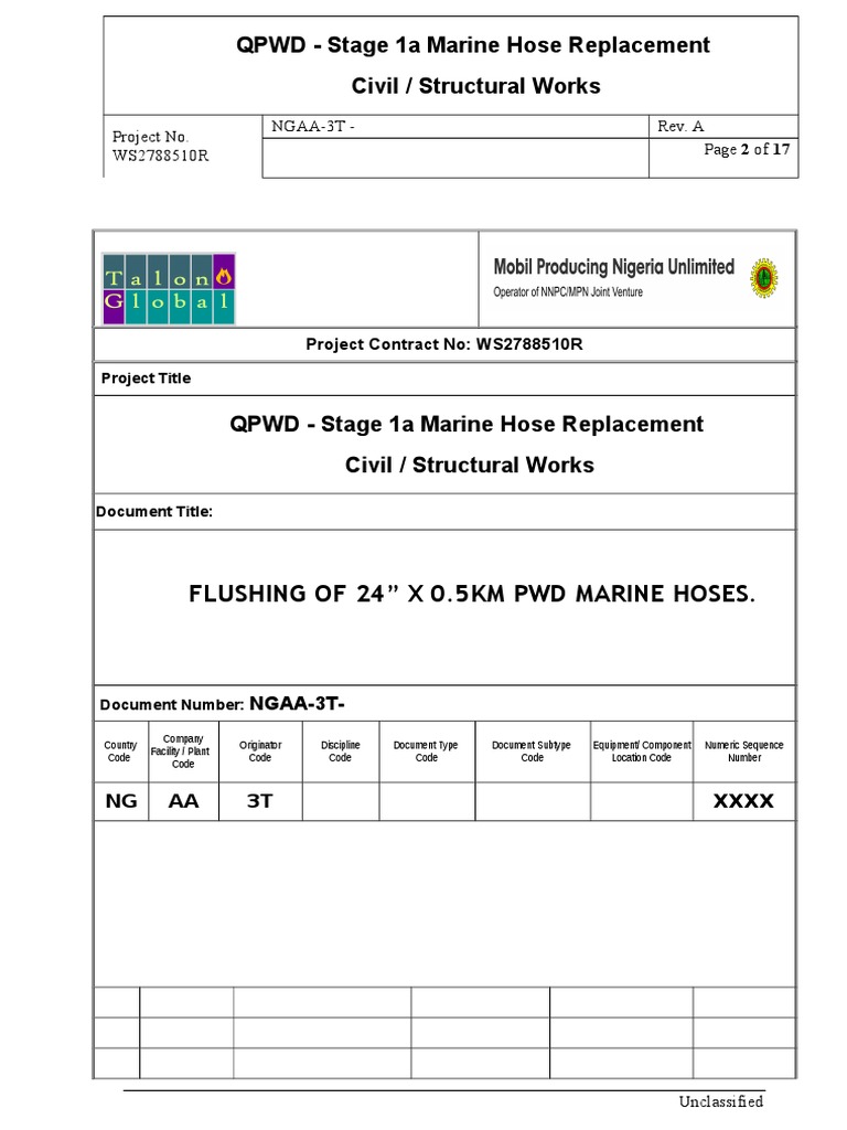 Flushing Procedure PDF Pipeline Transport Natural Gas