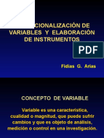 Variables e Instrumentos