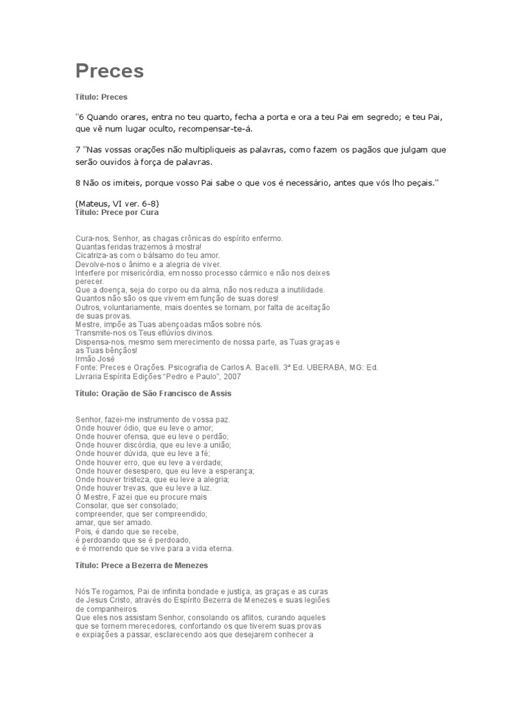Preces PDF Oração Jesus