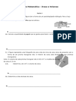 Teste Áreas e Volumes - 6º Ano