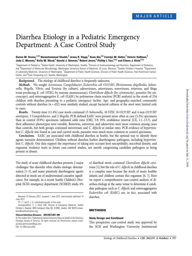 Diarrhea Etiology Diarrhea Salmonella