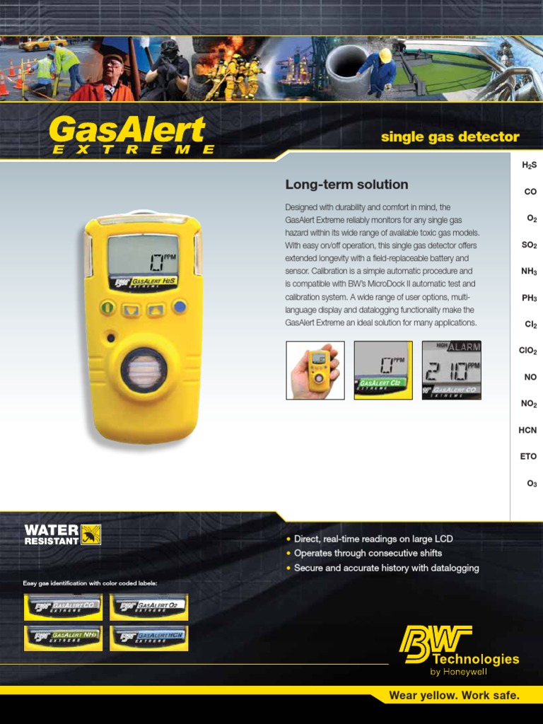 Gas Alert Extreme Data Sheet 555812 en PDF Equipment Manufactured