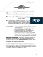 Syllabus Chem 0303316 Instrumental Analysis Laboratory: Fall 2011/ 2012