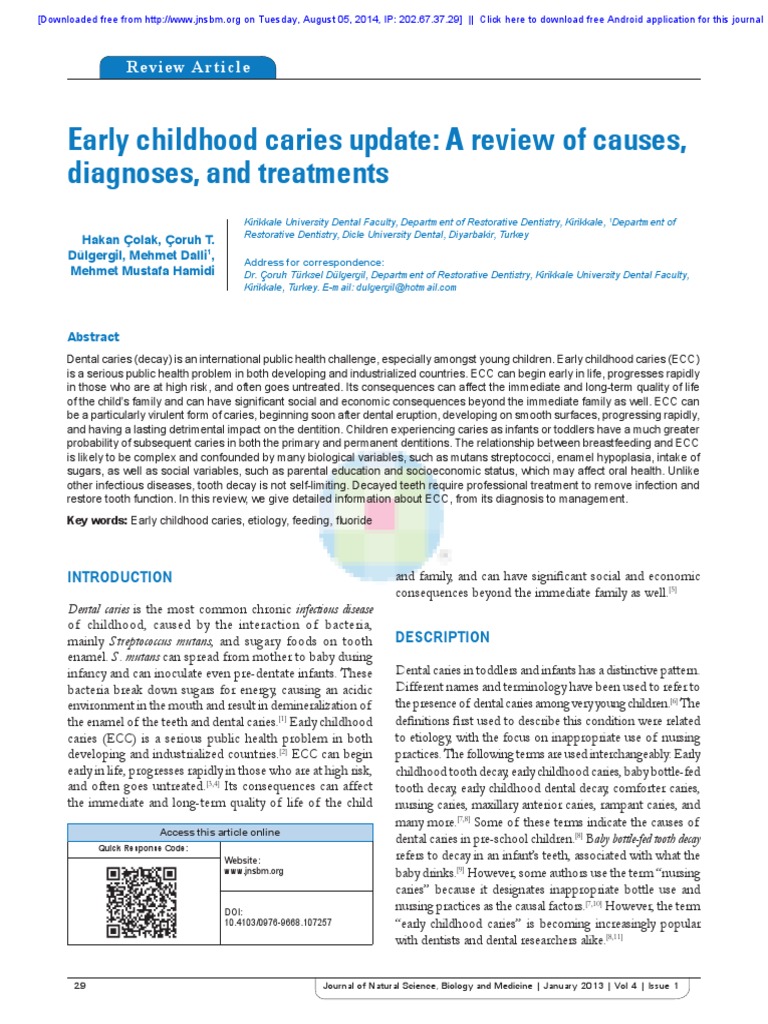 Causes of Early Childhood Caries | PDF | Human Tooth | Tooth Enamel