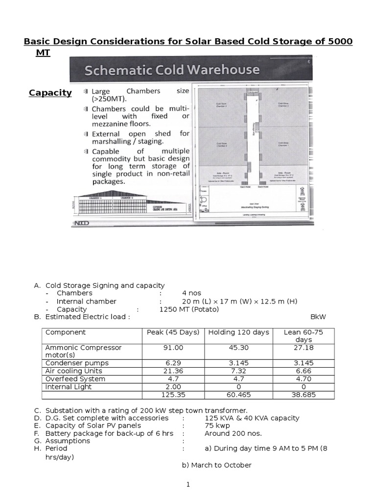Solar Cold Storage Design for 5000 MT | PDF | Solar Panel | Solar Power