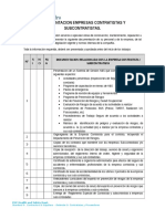 Requisitos de Documentación para Empresas Contratisas y Subcontratistas