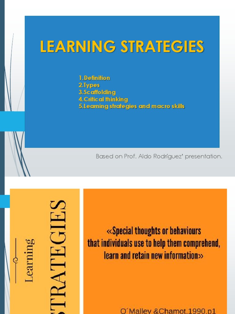 Week 3 Prof. Aldo Rodríguez Learning Strategies | PDF | Schema ...