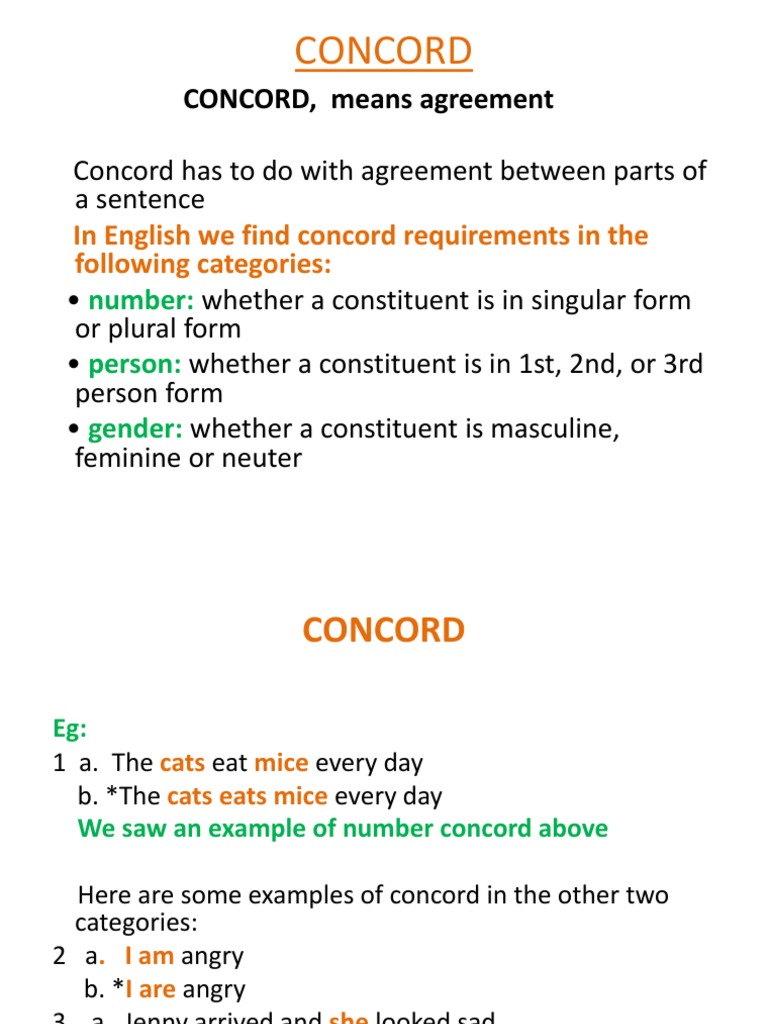 12 Concord Ppt Grammatical Number Grammatical Gender