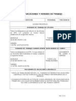 Programa de Vacaciones y Horario de Trabajo 1