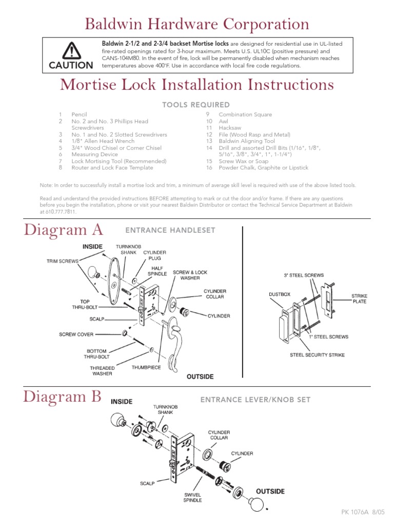 schlage mortise lock parts diagram