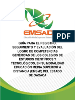 Guía para El Registro Seguimiento y Evaluación Del Logro de Competencias Genéricas EMSaD Junta Directiva PDF