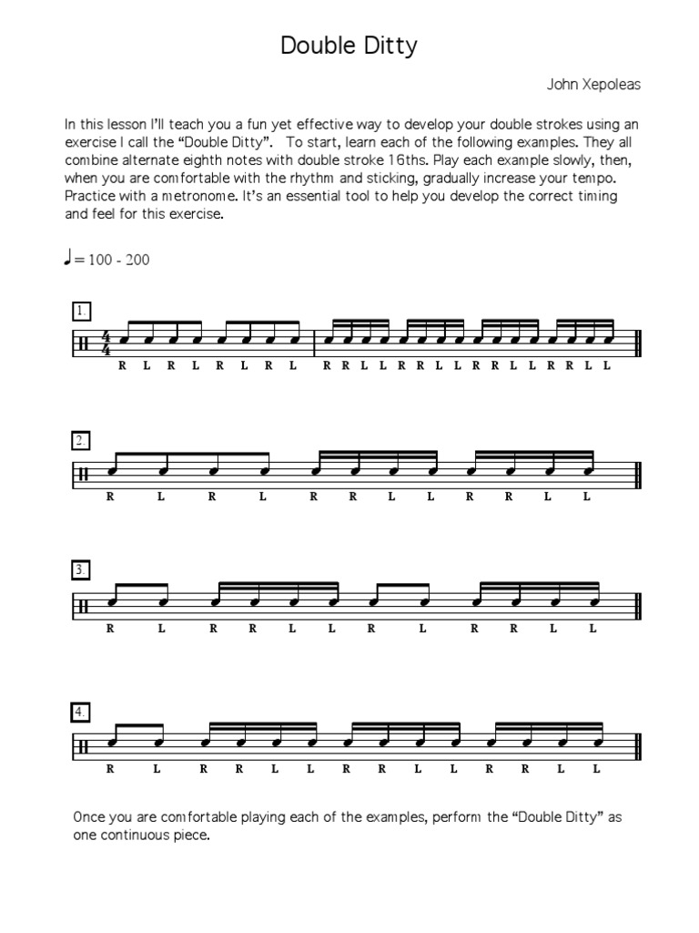 Double Ditty Copy | Musical Notation | Musicology