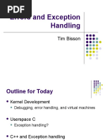 Errors and Exception Handling: Tim Bisson