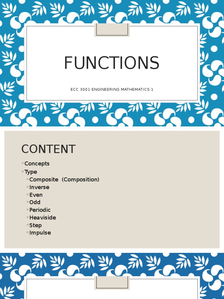 Functions Ecc 3001 Engineering Mathematics 1 Pdf Function