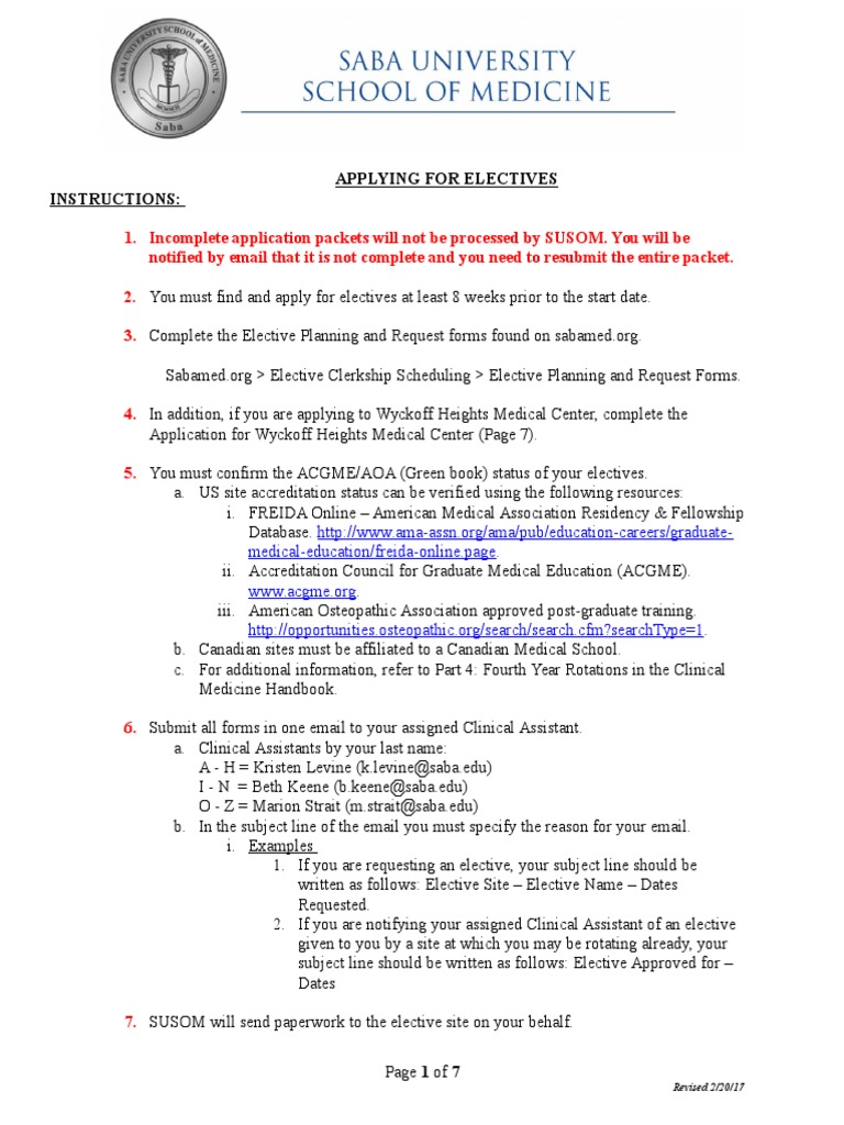 Apply For Elective Forms | Download Free PDF | Residency (Medicine ...