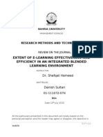 Review on the Journal Extent of E-learning Effectiveness and Efficiency in an Integrated Blended Learning Environment