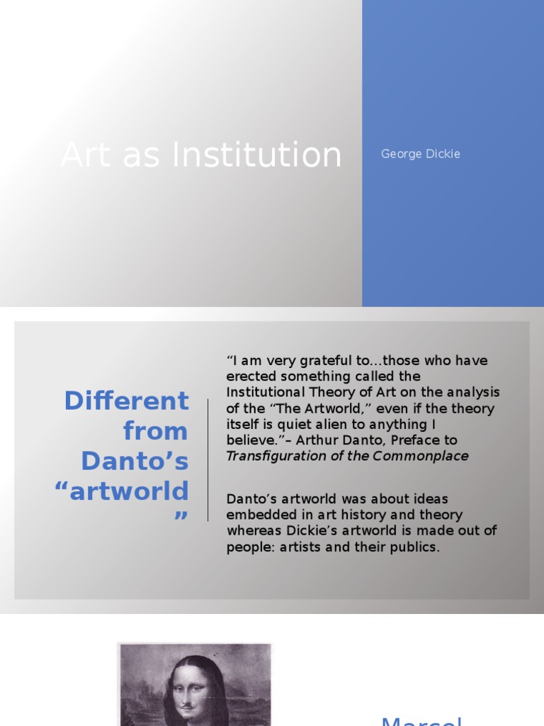 Dickie's Institutional Theory of Art | PDF | Aesthetics | Concept