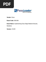 Vendor: Cisco Exam Code: 300-206 Exam Name: Implementing Cisco Edge Network Security