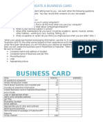 create a business card with rubric