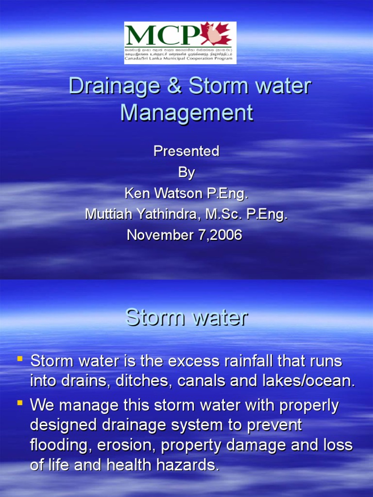 Storm Water Management Overview | PDF | Stormwater | Surface Runoff