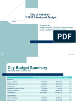 City of Hoboken CY 2017 Introduced Budget