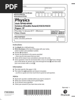 Edexcel Igcse January 2017 Physics p1