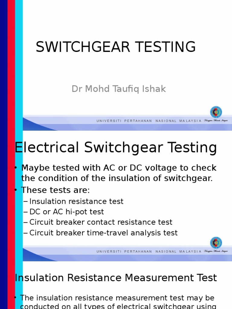 Switchgear Testing Methods and Procedures | PDF | Insulator ...
