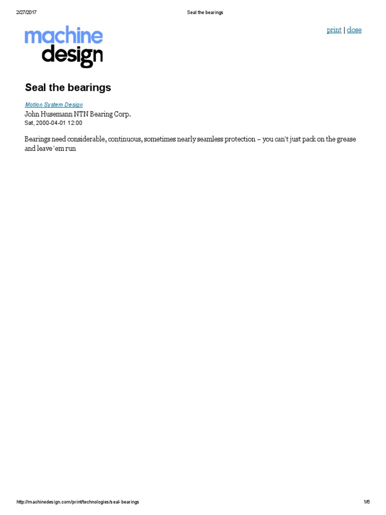 An Overview of Integral and External Bearing Seals Metal Shields