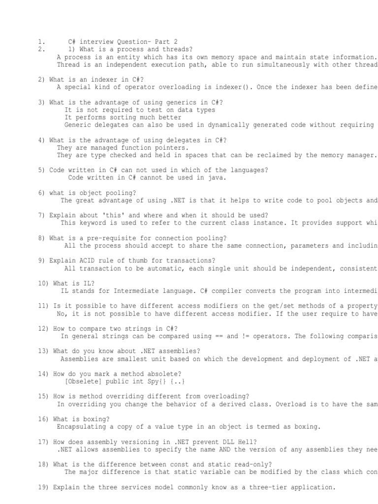 Interview Question On C | PDF