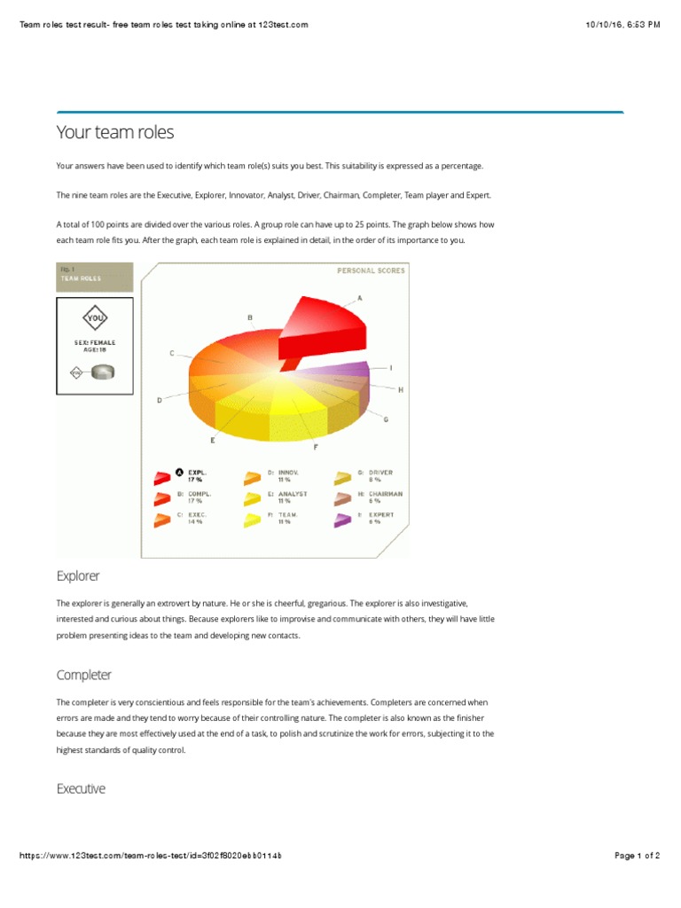 Belbin Team Roles Test Results | PDF | Expert | Innovation