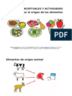 Mapas Conceptuales y Actividades Origen Alimentos