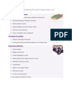 Civil Engineering Final Year Projects Topics List