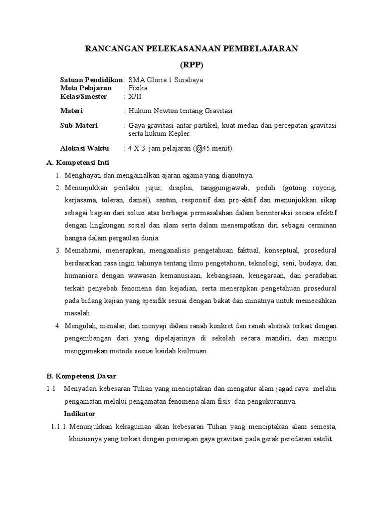 Rpp X K13 Gravitasi