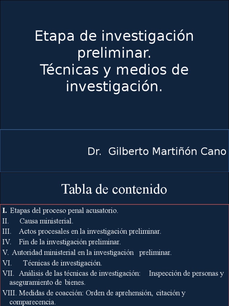 Investigación Preliminar en Proceso Penal | PDF | Evidencia (ley) | Ley ...
