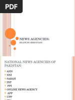 News Agencies:: By:Anum Chhottani