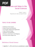 Discipline  and Ideas in the Social Sciences 